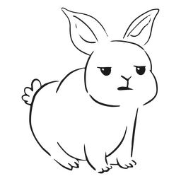 Conejito molesto simple animal Diseño PNG