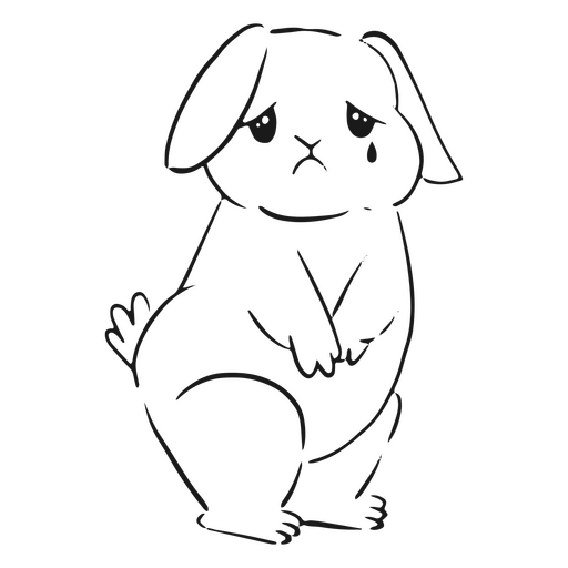 Coelho triste animal simples Desenho PNG