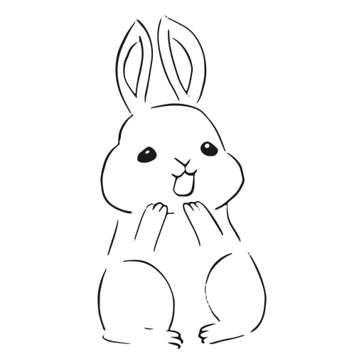 Bunny surprised simple animal PNG Design