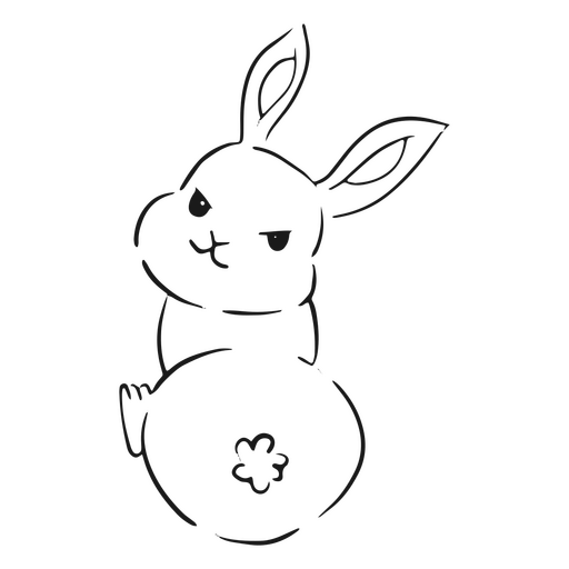 Hase wütendes einfaches Tier PNG-Design