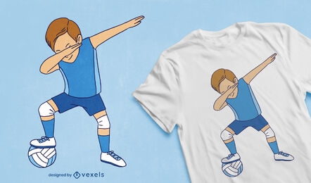 Diseño de camiseta de jugador de voleibol dabbing