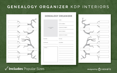 Premium Vector  Genealogy organizer sheets kdp interior