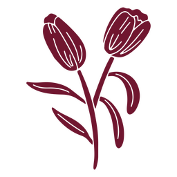 Diseño PNG Y SVG De Silueta De Flores De Tulipán Para Camisetas