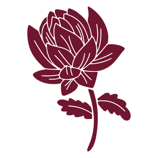 Peony flower silhouette PNG Design