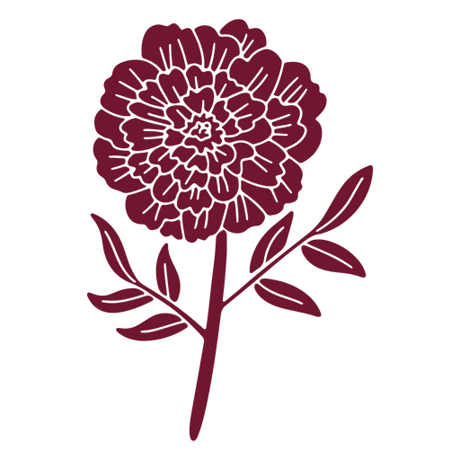 Dahlia flower silhouette PNG Design