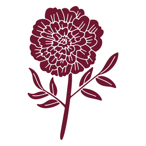 silhueta de flor dália Desenho PNG