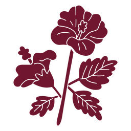 silhueta de flor de hibisco Desenho PNG