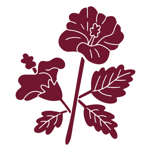 Hibiskusblüten-Silhouette PNG-Design