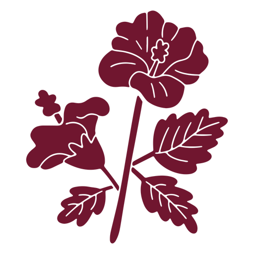 silhueta de flor de hibisco Desenho PNG