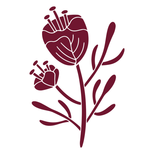 Naturblumen-Silhouette PNG-Design