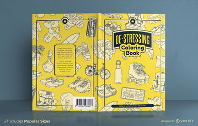 De-stressing coloring book cover design