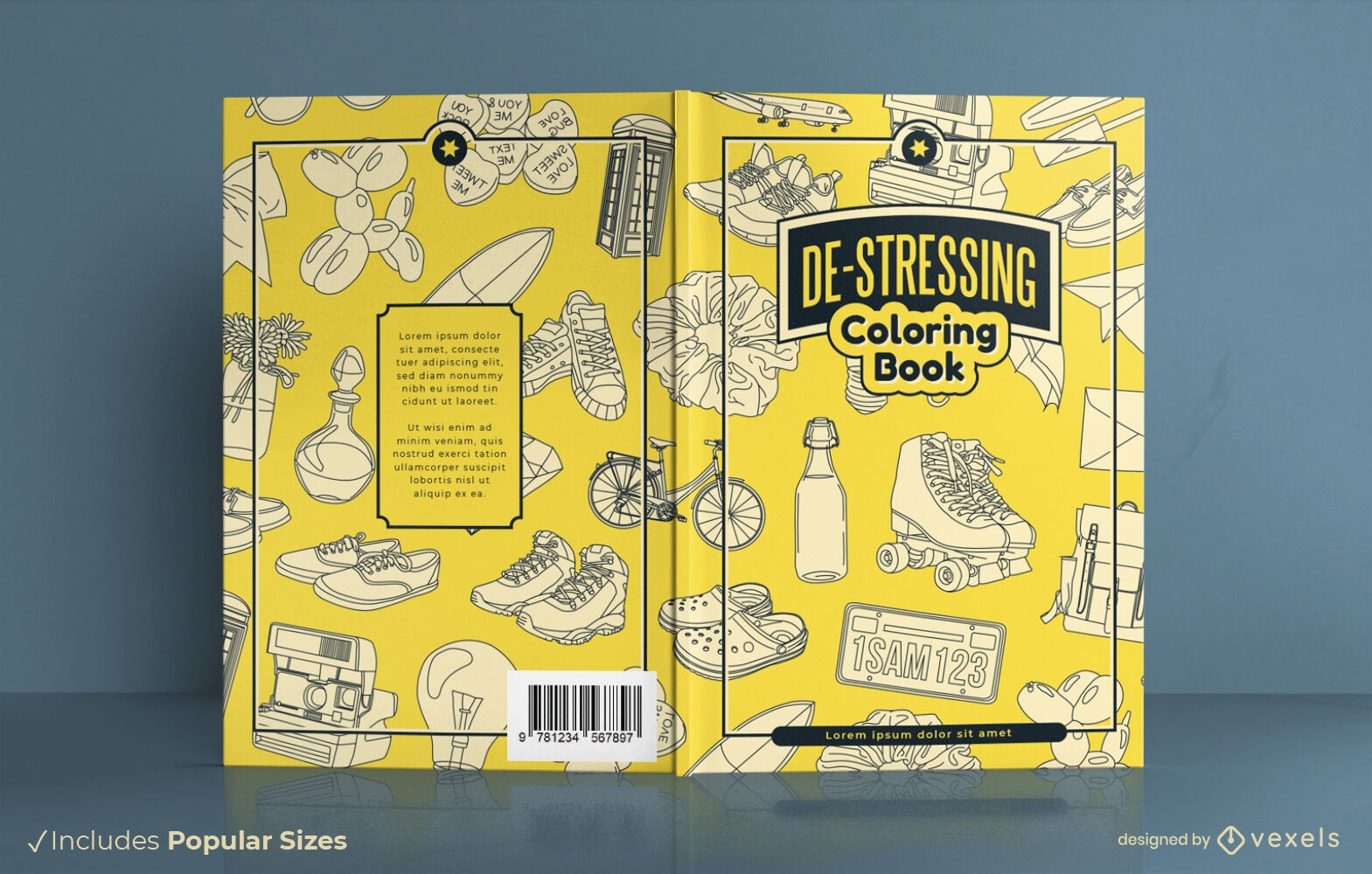 De-stressing coloring book cover design