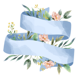 Ribbon watercolor floral PNG Design Transparent PNG
