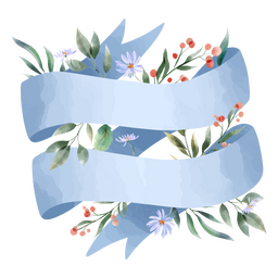 Zarte Bänder Aquarellblumen PNG-Design