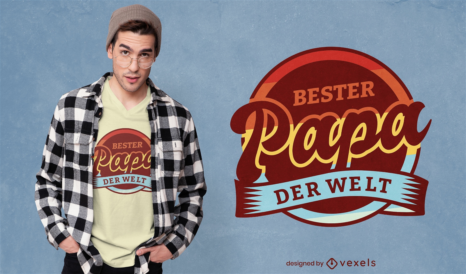 Deutscher Vater zitiert Retro-T-Shirt-Design
