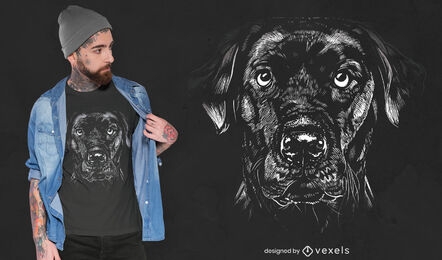 Diseño de camiseta realista de perro labrador retriever