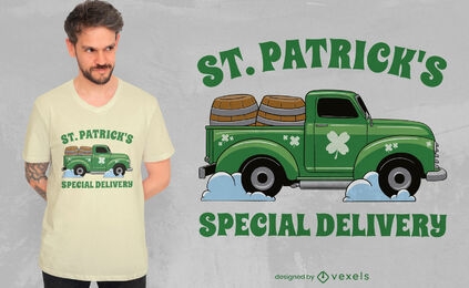 St. Patricks Holiday Truck T-Shirt Design