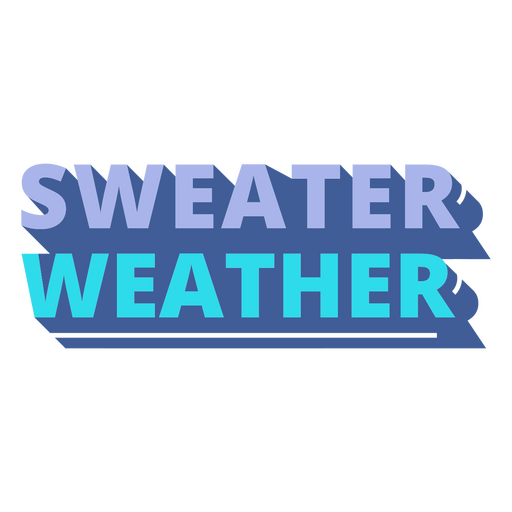 Sweater weather flat words PNG Design