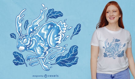 Diseño de camiseta de conejo de agua.