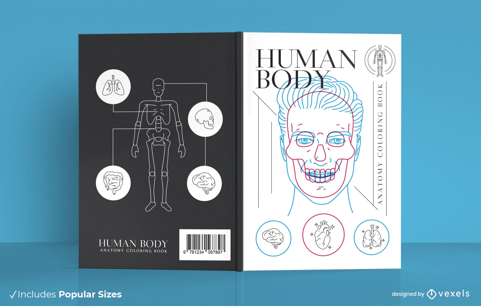 Diseño de portada de libro de cuerpo humano