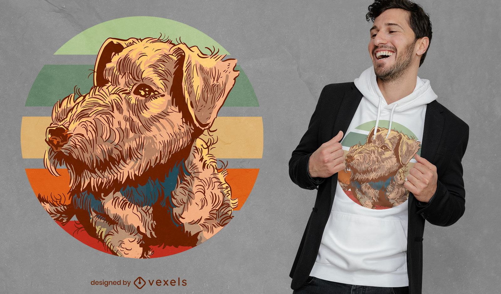 Diseño de camiseta de perro terrier galés