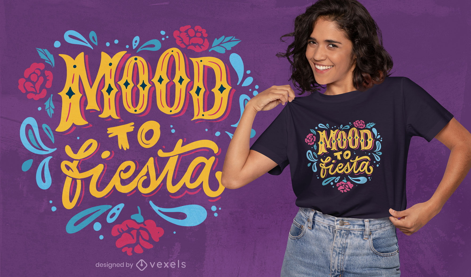 Diseño de camiseta de estado de ánimo de fiesta.