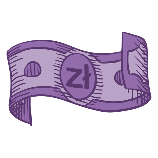 Zloty bill financia ícone de moeda Desenho PNG