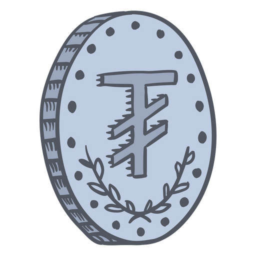 Icono de trazo de color de moneda tugrik de finanzas empresariales Diseño PNG