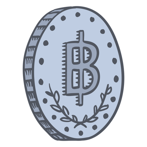 Geschäftsfinanzen Baht-Münze Farbstrich-Symbol PNG-Design