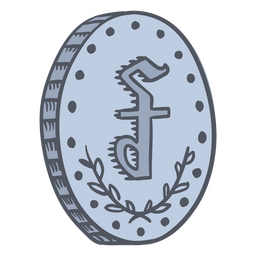 Icono de trazo de color de moneda de riel de finanzas comerciales Diseño PNG