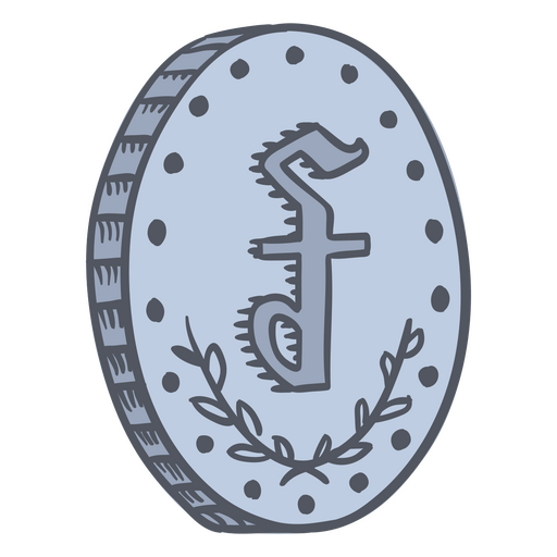 Geschäftsfinanzen Riel-Münze Farbstrich-Symbol PNG-Design