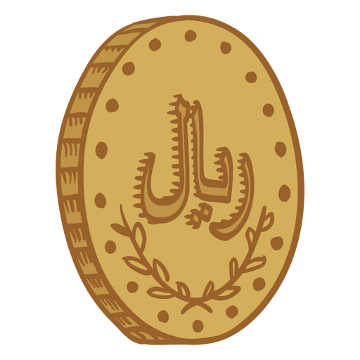 Geschäftsfinanzen Rial-Münze Farbstrich-Symbol PNG-Design