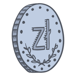 Ícone de traço de cor de moeda zloty de finanças empresariais Desenho PNG