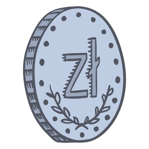 Geschäftsfinanzen Zloty-Münze Farbstrich-Symbol PNG-Design