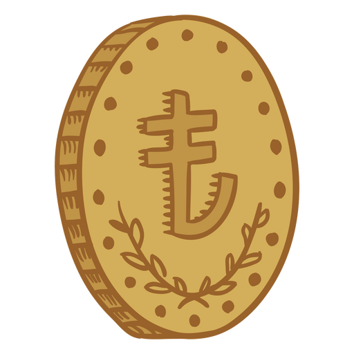 Geschäftsfinanzen Lira-Münze Farbstrich-Symbol PNG-Design