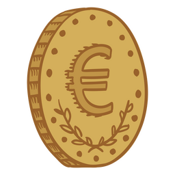 Icono de trazo de color de moneda de euro de finanzas empresariales Diseño PNG