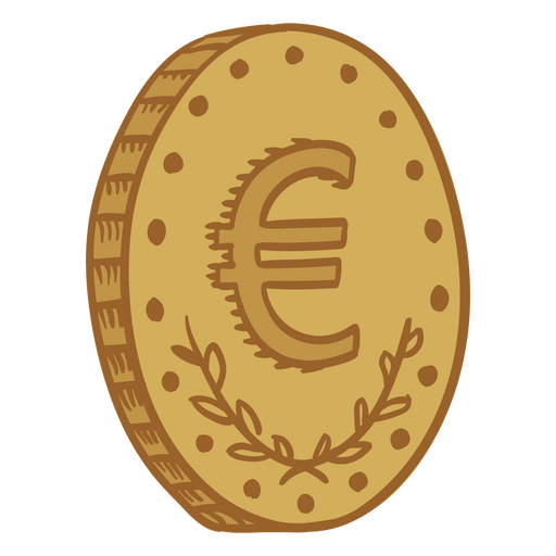 Geschäftsfinanzen Euro-Münze Farbstrich-Symbol PNG-Design