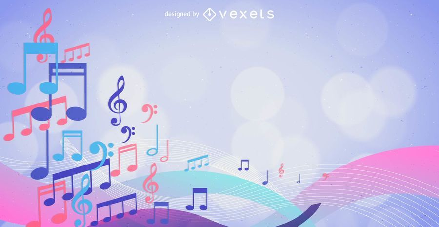 Colorful Musical Notes Background Colorful Musical Notes Background