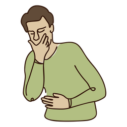 Sick people continuous line toothache PNG Design Transparent PNG