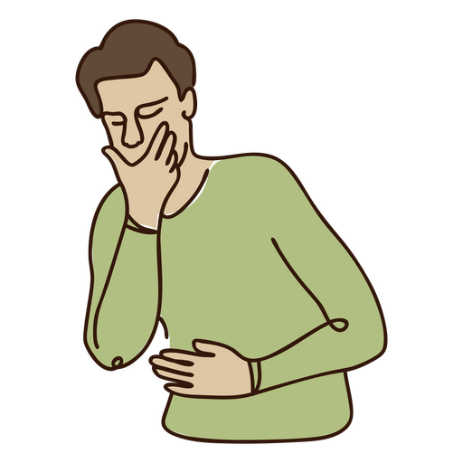 Sick people continuous line toothache PNG Design