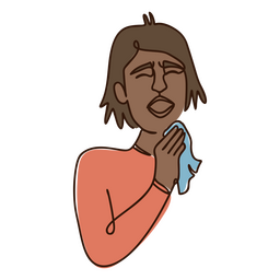 Dolor de línea continua de personas enfermas Diseño PNG