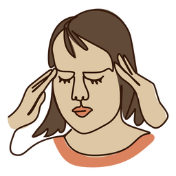Cuidado de la salud dolor de cabeza paciente línea continua personas Diseño PNG