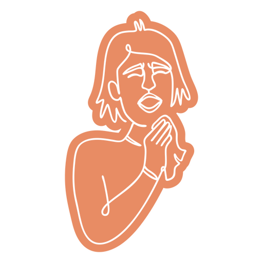 Health care coughing patient continuous line cut out people PNG Design