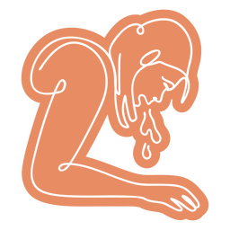 Linha contínua de vômito de cuidados de saúde corta pessoas Desenho PNG