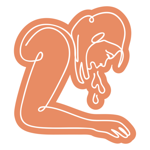 Health care vomit continuous line cut out people PNG Design