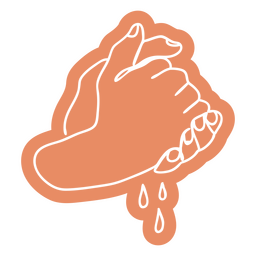 Ícone de corte de linha contínua de lavagem de mãos de cuidados de saúde Desenho PNG