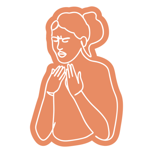 Health care sore throat patient continuous line cut out people PNG Design