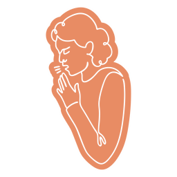 Cuidado de la salud tos paciente línea continua cortar personas Diseño PNG