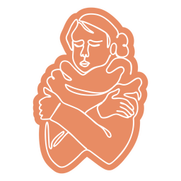 Salud paciente frío línea continua cortar personas Diseño PNG