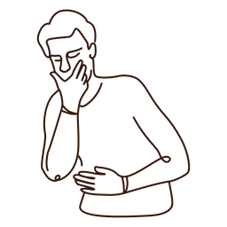Linha contínua de paciente de dor de estômago de saúde pessoas simples Desenho PNG